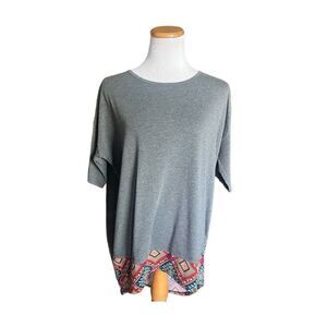 Womens Lularoe Tribal Boho Tipped Irma Shirt Tunic - Sz S